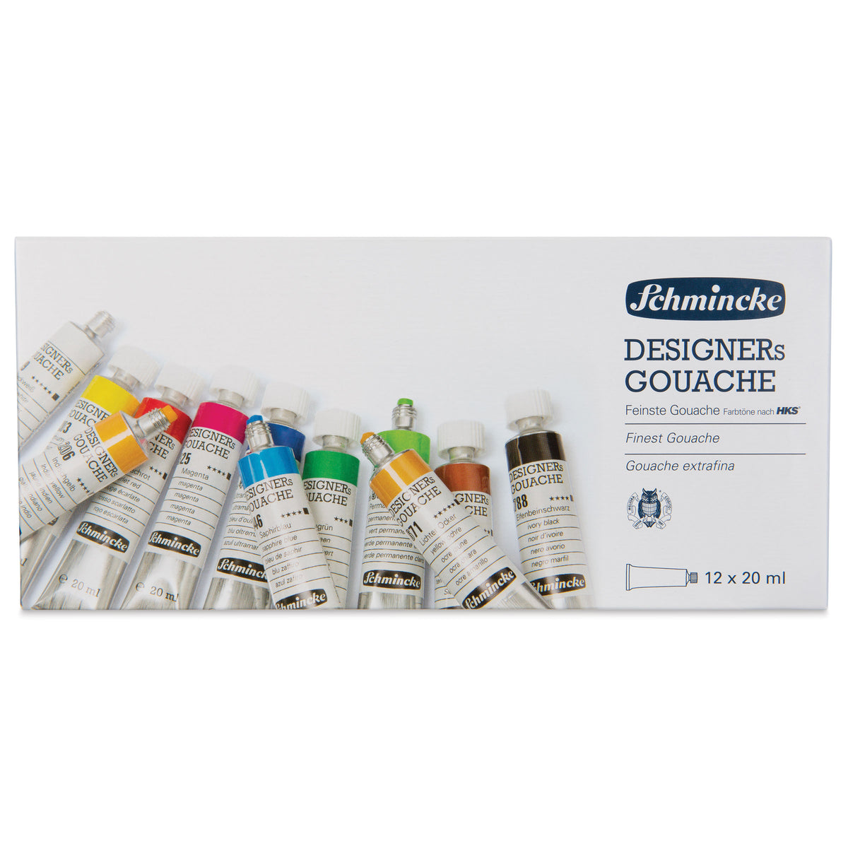 Farby gwaszowe Schmincke DESIGNERs Gouache w zestawie kartonowym, 12 x 20 ml