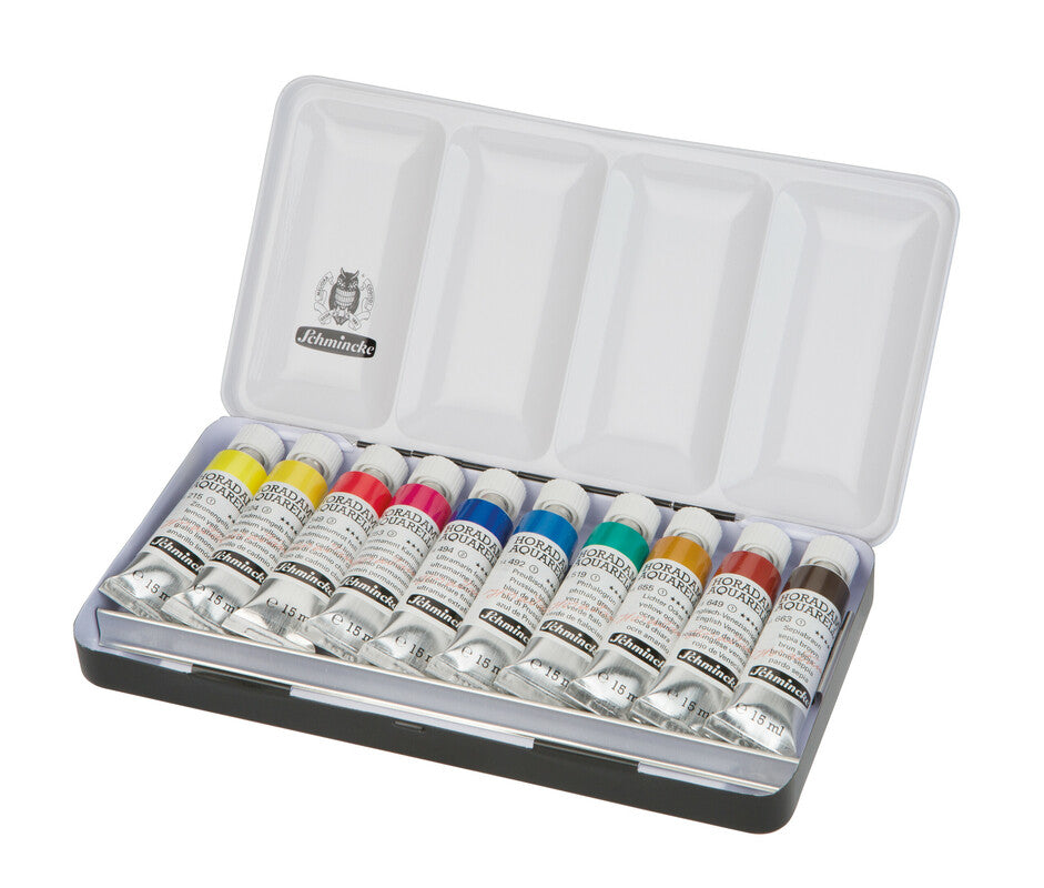 Zestaw farb akwarelowych w metalowej kasecie Schmincke HORADAM 10 x 15 ml