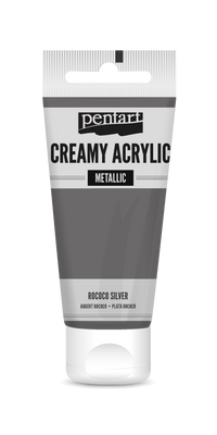 creamy acrylic metallic 60 ml – rokokowe srebro