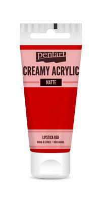 Kremowa farba akrylowa matowa Pentart 60 ml – lipstick red