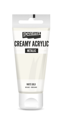 creamy acrylic metallic 60 ml – białe złoto