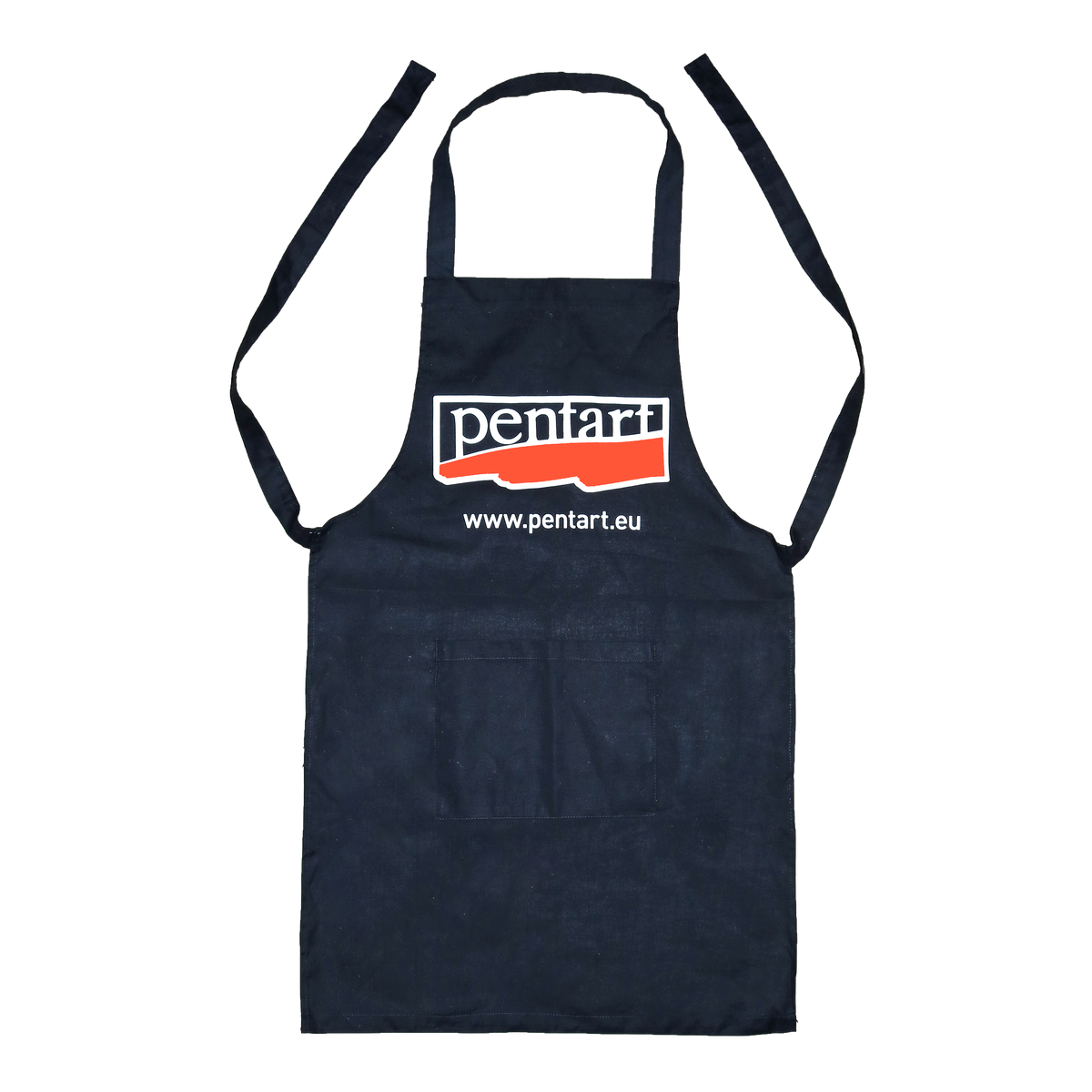 Bawełniany fartuch z kieszonką - 70cm x 75cm – cm, black with Pentart logo