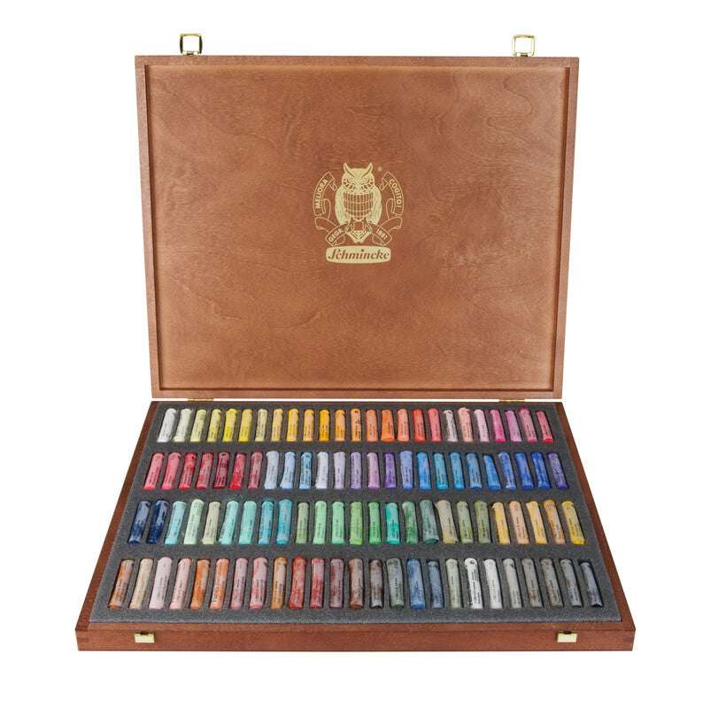 Drewniana kaseta ze 100 pastelami Schmincke