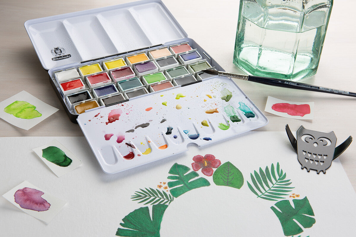 Schmincke AKADEMIE Aquarell pusta metalowa kasetka na akwarele, 24 x cała kostka