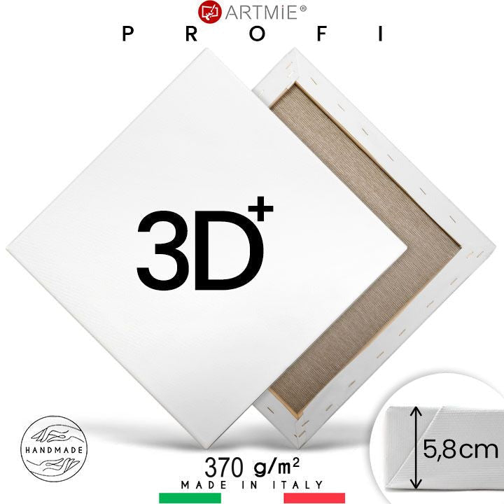 3D+ Podobrazie malarskie PROFI — bawełna 370 g/m² na świerkowym blejtramie o głębokości 5,8 cm