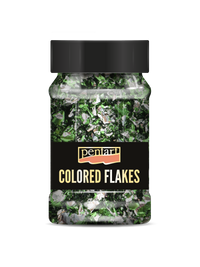 Metaliczne płatki foliowe Pentart 100 ml – green - silver