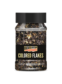 Metaliczne płatki foliowe Pentart 100 ml – black - gold