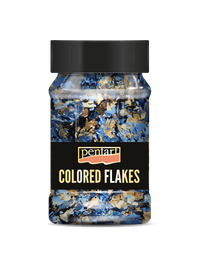 Metaliczne płatki foliowe Pentart 100 ml – blue - gold