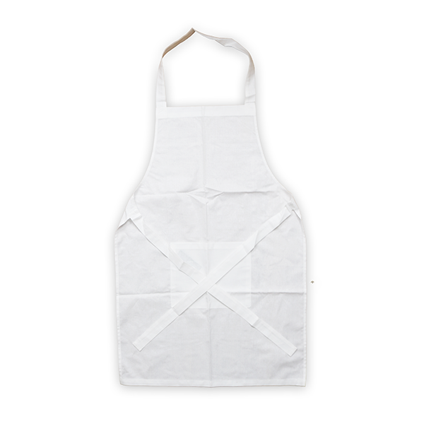 Bawełniany fartuch z kieszonką - 70cm x 75cm – cm, white