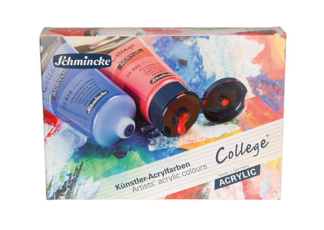 Farby akrylowe Schmincke College Acrylic – zestaw w kartoniku 5 x 75 ml