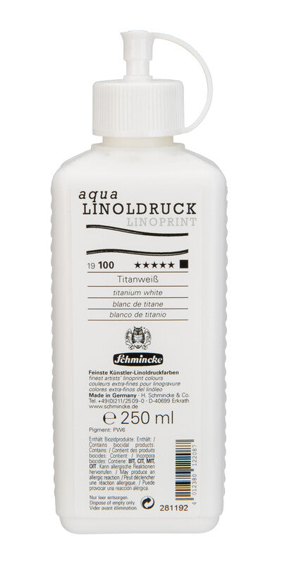 Farba do linorytu Schmincke aqua-LINOPRINT 250 ml – 100 Biel tytanowa