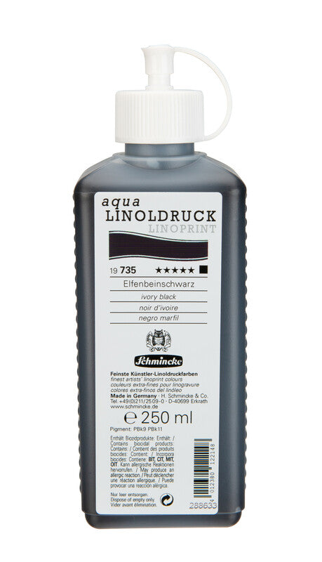 Farba do linorytu Schmincke aqua-LINOPRINT 250 ml – 735 Czerń z kości słoniowej