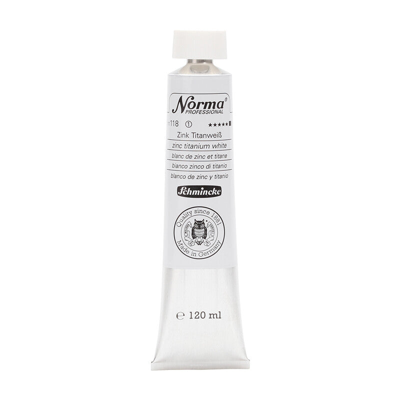 Farby olejne Schmincke Norma Professional 120 ml – 118 Biel cynkowo-tytanowa