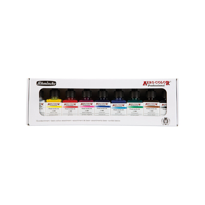 Schmincke AERO COLOR zestaw podstawowy w kartoniku 9 x 28 ml
