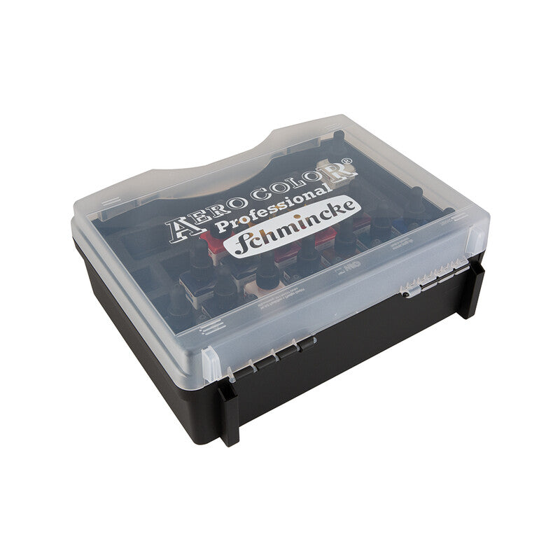Zestaw w plastikowym etui Schmincke AERO COLOR, 16 x 28 ml + 7 pustych buteleczek