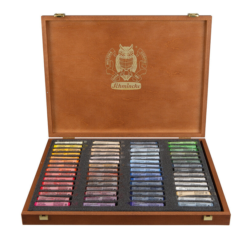 Schmincke drewniana kasetka z pastelami TOP 60
