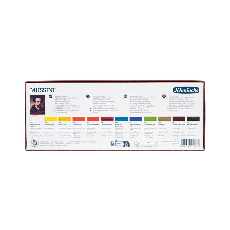 Schmincke MUSSINI zestaw w kartoniku, 12 x 15 ml