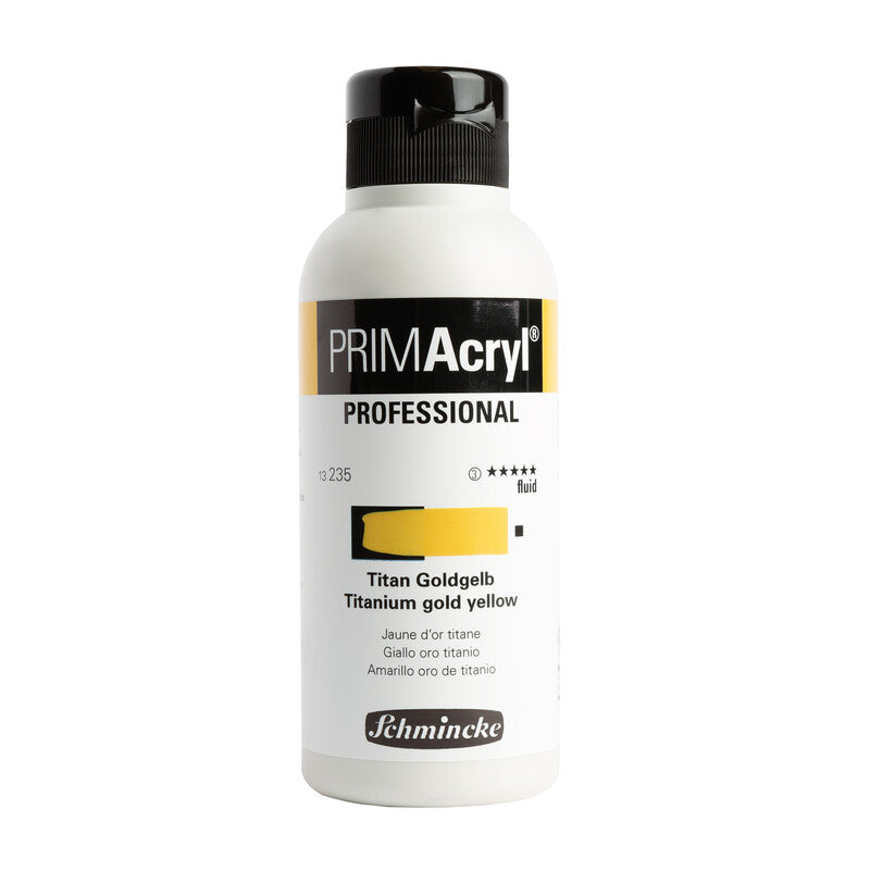 Farby akrylowe Schmincke PRIMAcryl Professional 250 ml – 235 Żółcień tytanowo-złota płynna