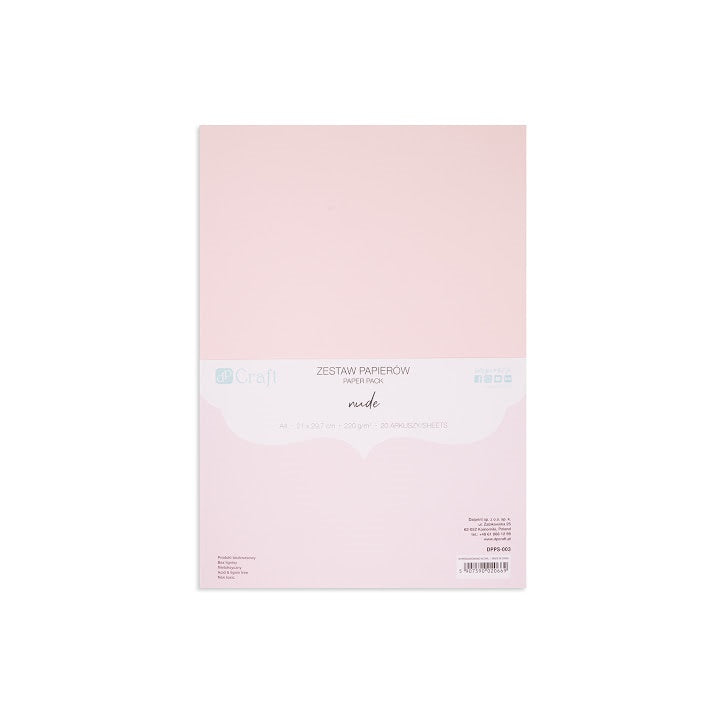 Zestaw kolorowych papierów DP Craft - 20 szt. – nude
