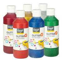 Creall zestaw farb Glitter – 6 × 250 ml, miks kolorów