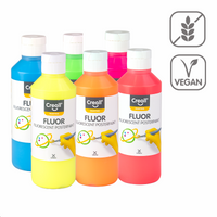 Creall zestaw farb plakatowych Fluor, 6 × 250 ml, miks kolorów