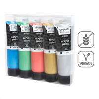 Creall zestaw farb akrylowych Studio acrylics, 5 × 120 ml, mix – metalicznych ×