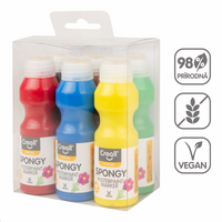 Zestaw farb plakatowych z gąbką Creall Spongy – 6 × 70 ml