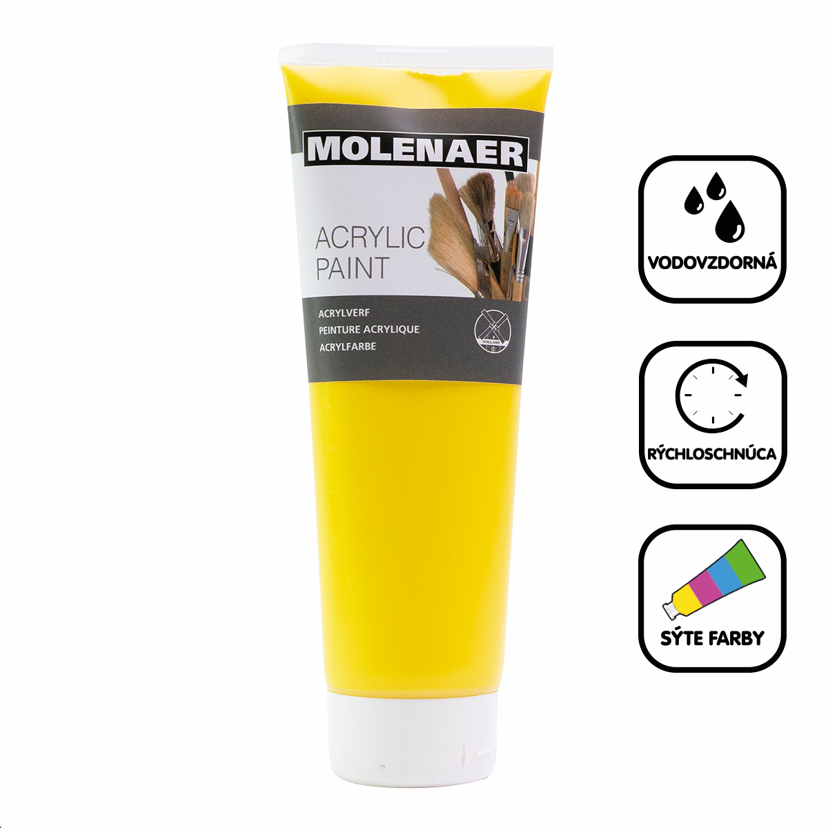 Farba akrylowa Molenaer 250 ml – żółta