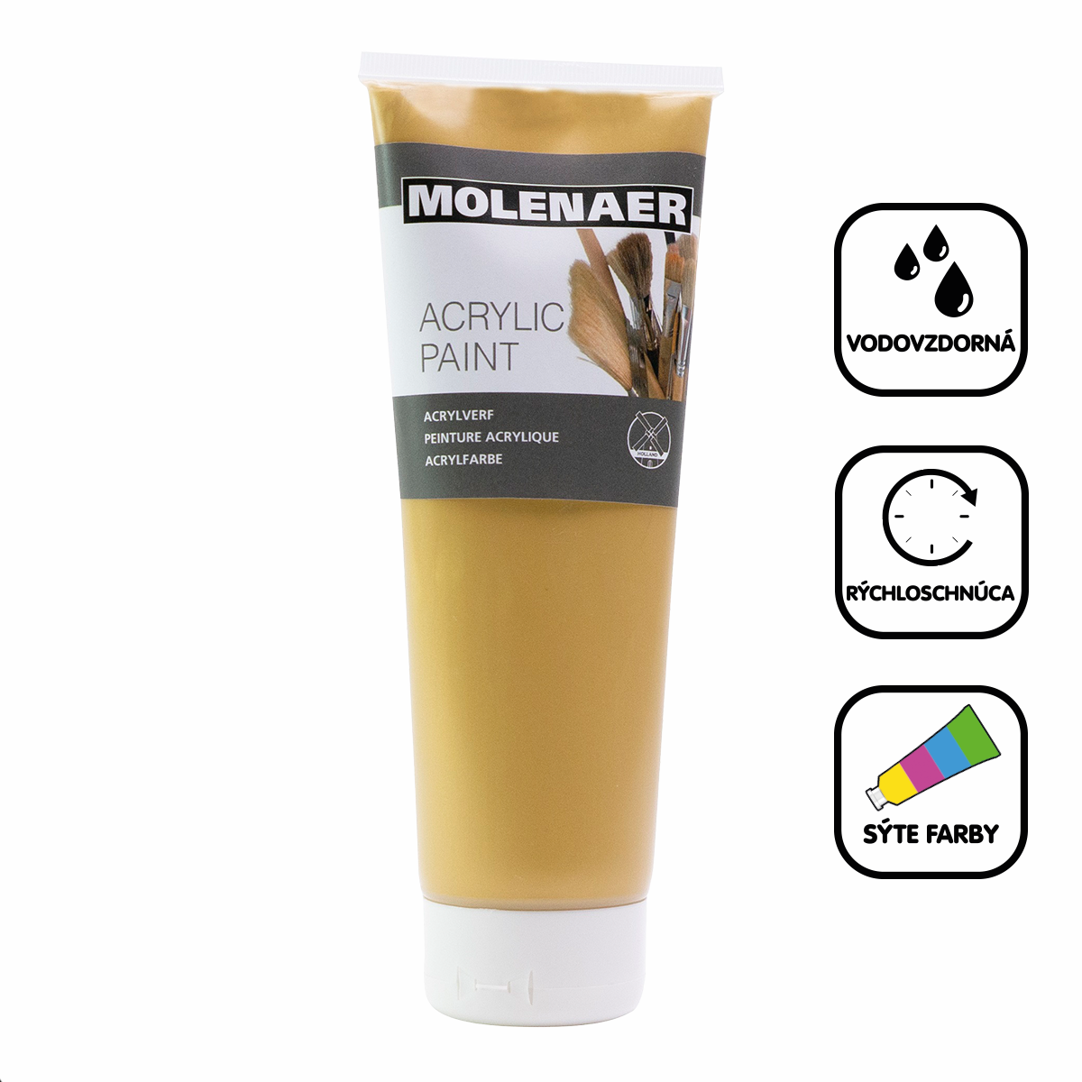 Farba akrylowa Molenaer 250 ml – złota