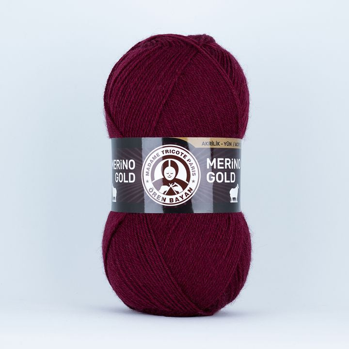 Włóczka Madame Tricote Paris Merino Gold 100 g – bordowa