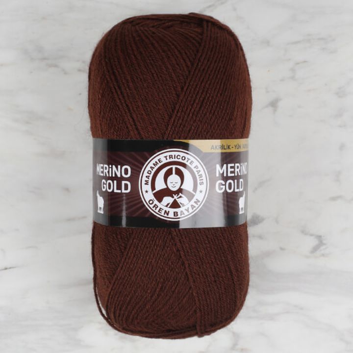 Włóczka Madame Tricote Paris Merino Gold 100 g – ciemnobrązowa