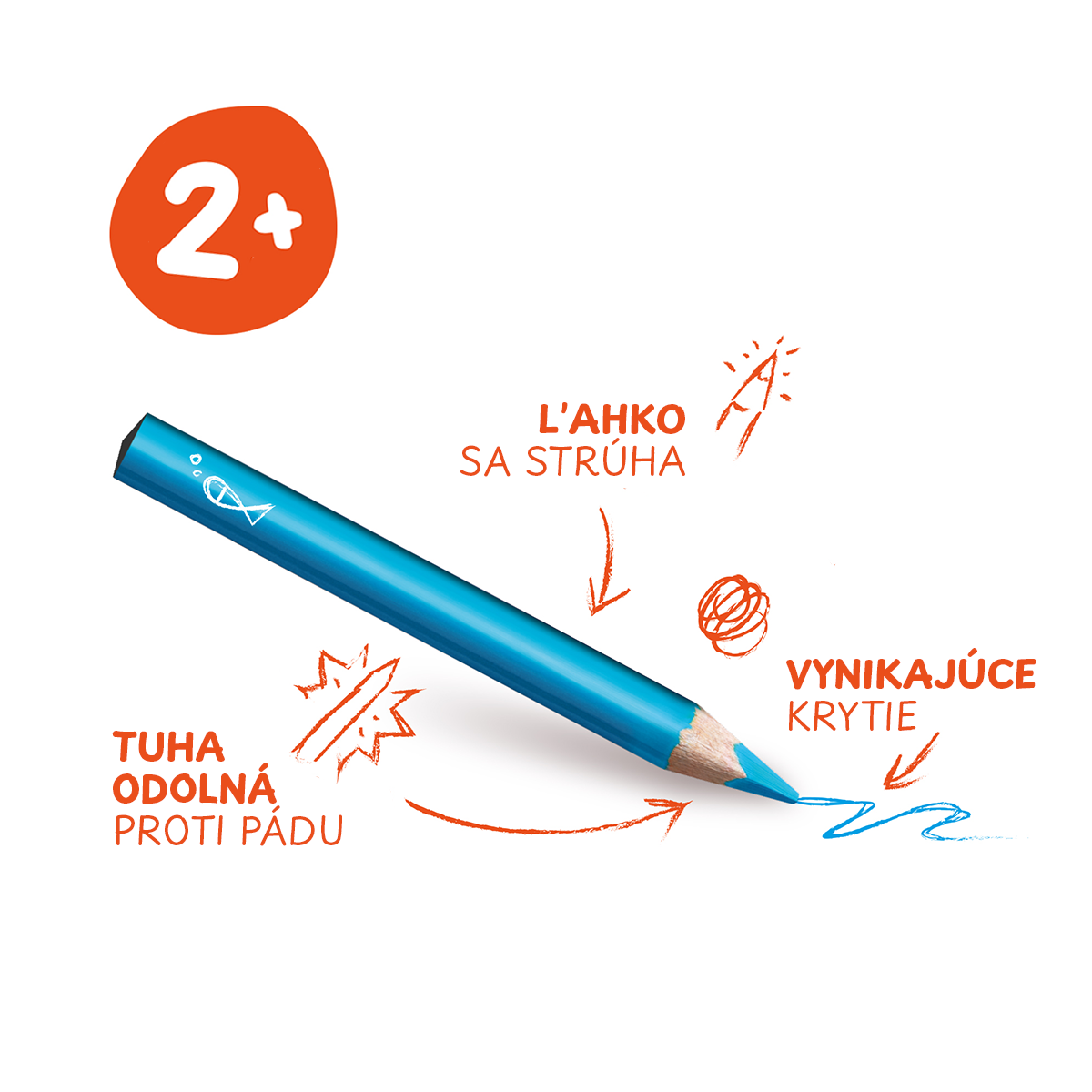 Kredki trójkątne Carioca Baby 2+, 10 szt.