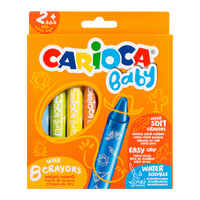 Kredki woskowe Carioca Baby Wild 2+, 8 szt.
