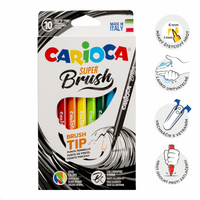 Pisaki pędzelkowe Carioca Brush, 10 szt., mix kolorów