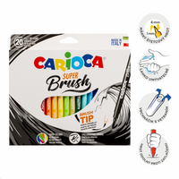 Pisaki pędzelkowe Carioca Brush, 20 szt., miks kolorów