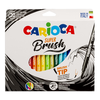 Pisaki pędzelkowe Carioca Brush, 20 szt., miks kolorów