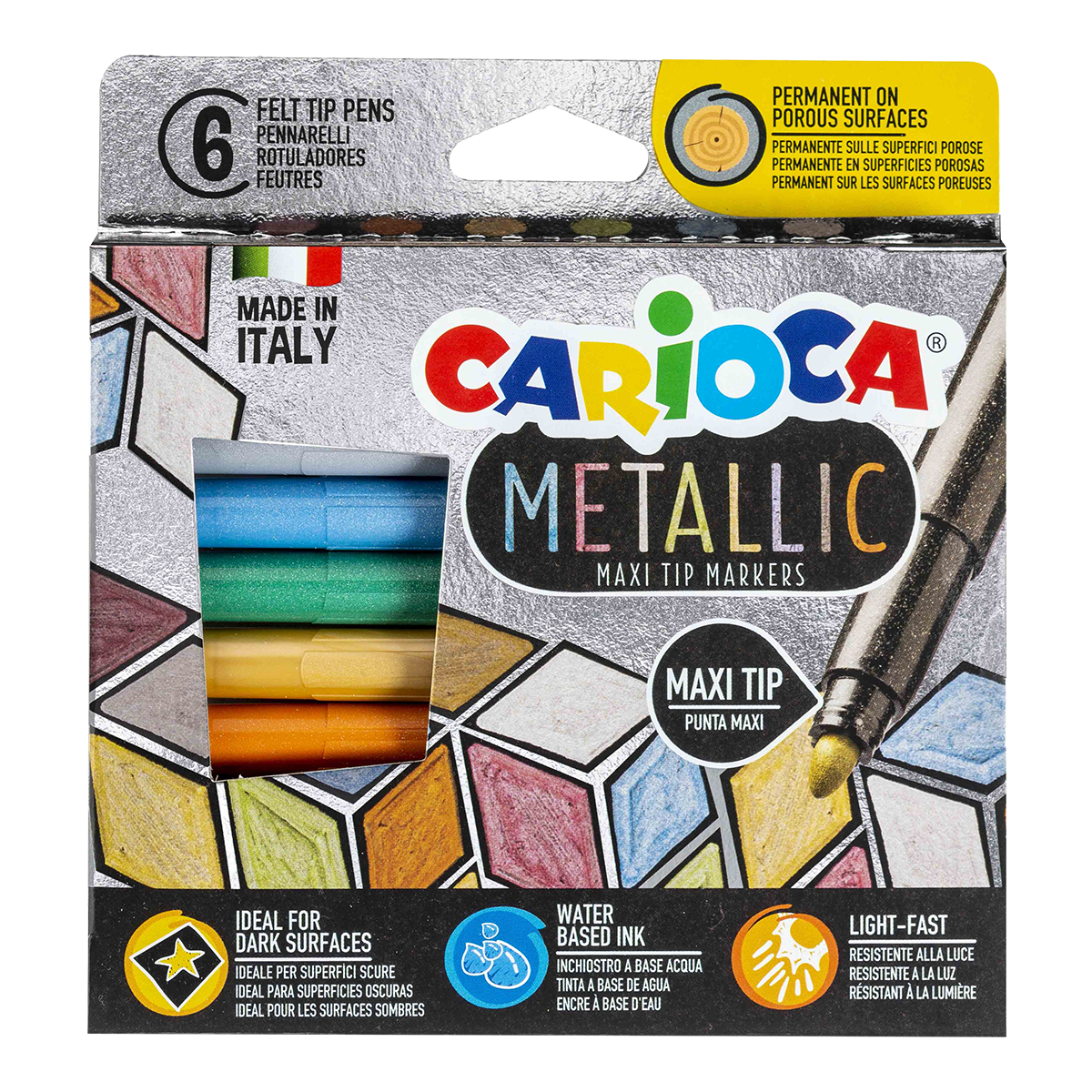 Pisaki Carioca Metallic, końcówka, mix kolorów