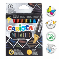 Kredki woskowe trójkątne Carioca Metallic, 8 szt.