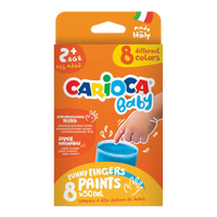 Farby do malowania palcami Carioca Baby 2+, 8 × 50 ml