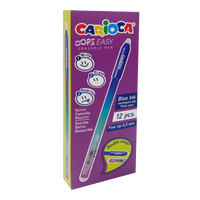 Długopis ścieralny Carioca Oops Easy, niebieski wkład, opakowanie 12 szt.