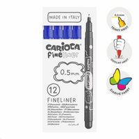 Cienkopisy Carioca Fineliner 0,5 mm – 12 szt. – ciemnoniebieski