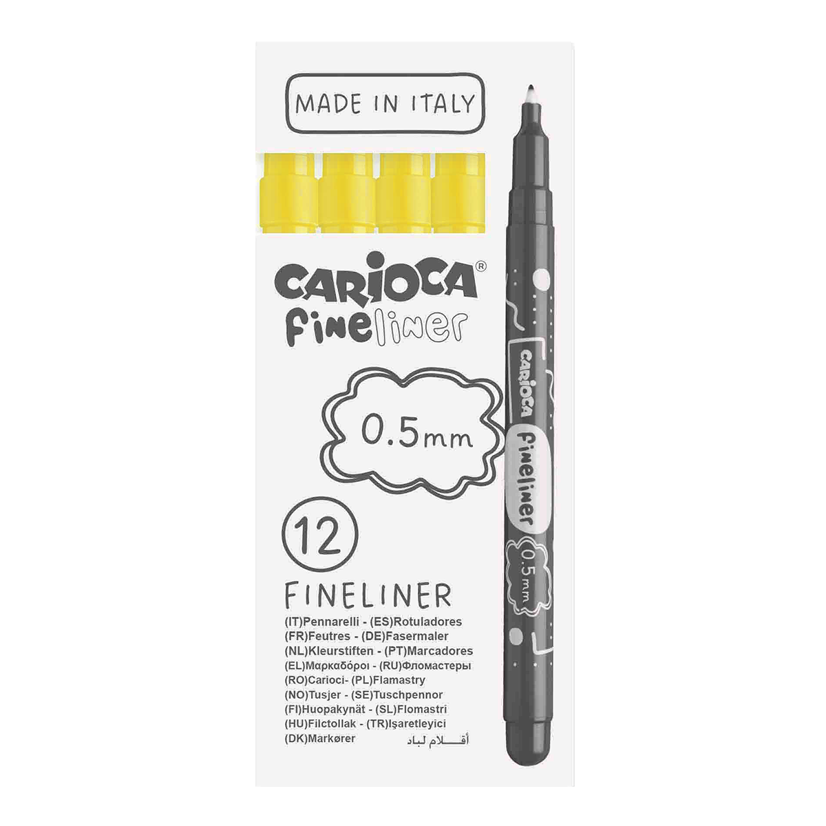Cienkopisy Carioca Fineliner 0,5 mm – 12 szt.