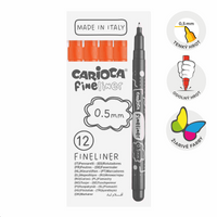 Cienkopisy Carioca Fineliner 0,5 mm – 12 szt. – pomarańczowy