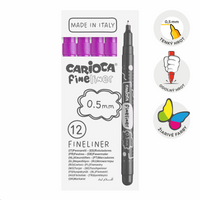Cienkopisy Carioca Fineliner 0,5 mm – 12 szt. – fioletowy