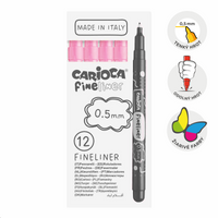 Cienkopisy Carioca Fineliner 0,5 mm – 12 szt. – łososiowy