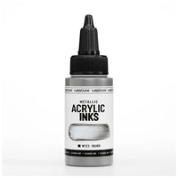 Skoncentrowany tusz akrylowy, metaliczny - 30 ml – W123 Srebrna