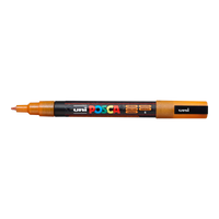 Marker Posca PC-3ML, 0,9 - 1,3 mm, brokatowy – pomarańczowa (L4