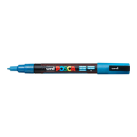 Marker Posca PC-3ML, 0,9 - 1,3 mm, brokatowy – jasnoniebieska (L8