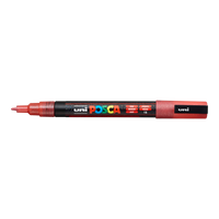 Marker Posca PC-3ML, 0,9 - 1,3 mm, brokatowy – czerwona (L15