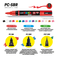 Posca marker akrylowy PC-5BR, 1 - 4 mm, biały